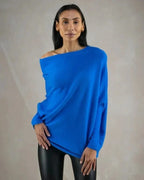 Asira - Asymmetrical Draped Knit Sweater