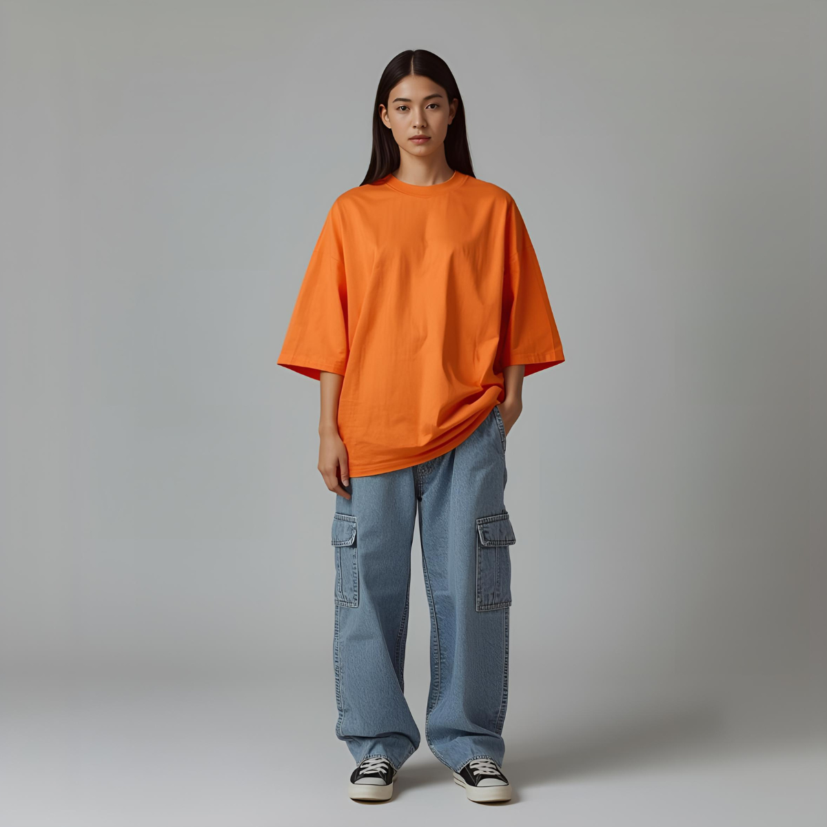 CITRINA | Modern Oversized Orange Casual Tee