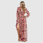 Floral Print Chiffon Maxi Dress