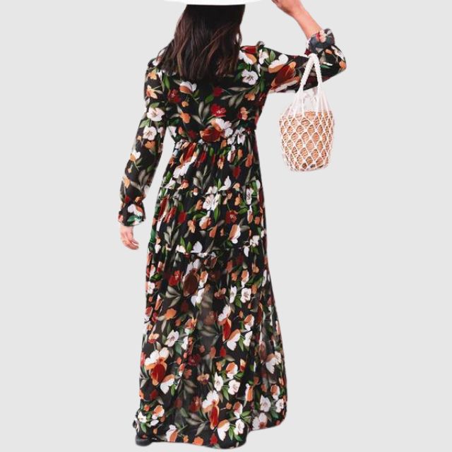Floral Print Chiffon Maxi Dress
