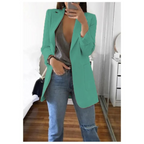 Women's Printed Double-Breasted Blazer - Ideal for Office Wear