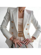 Stylish Blazer with Button Accents