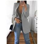 Women's Printed Double-Breasted Blazer - Ideal for Office Wear