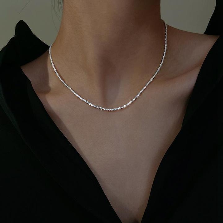 Women's Silver Double Chain Celestial Necklace
