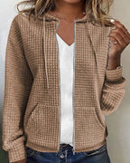 Womens Hooded Zip-Up Cardigan