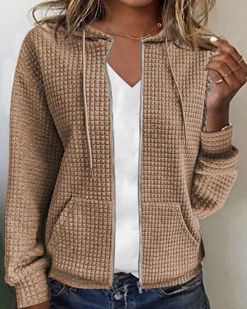 Womens Hooded Zip-Up Cardigan