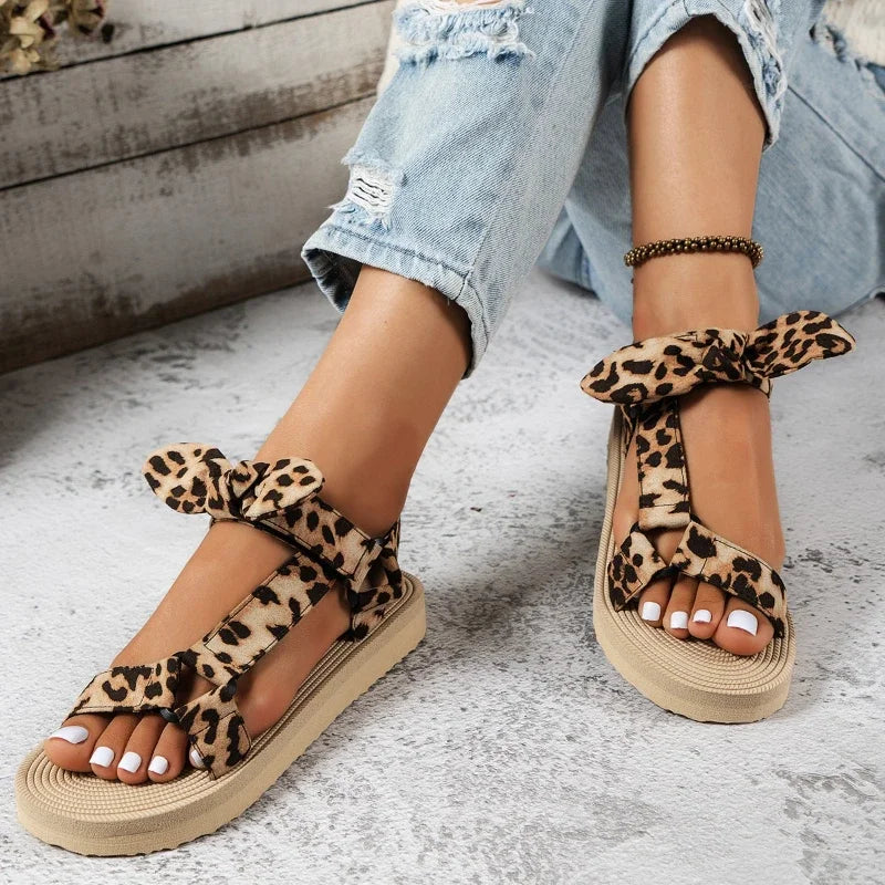 Women's Footwear with Leopard Print Design