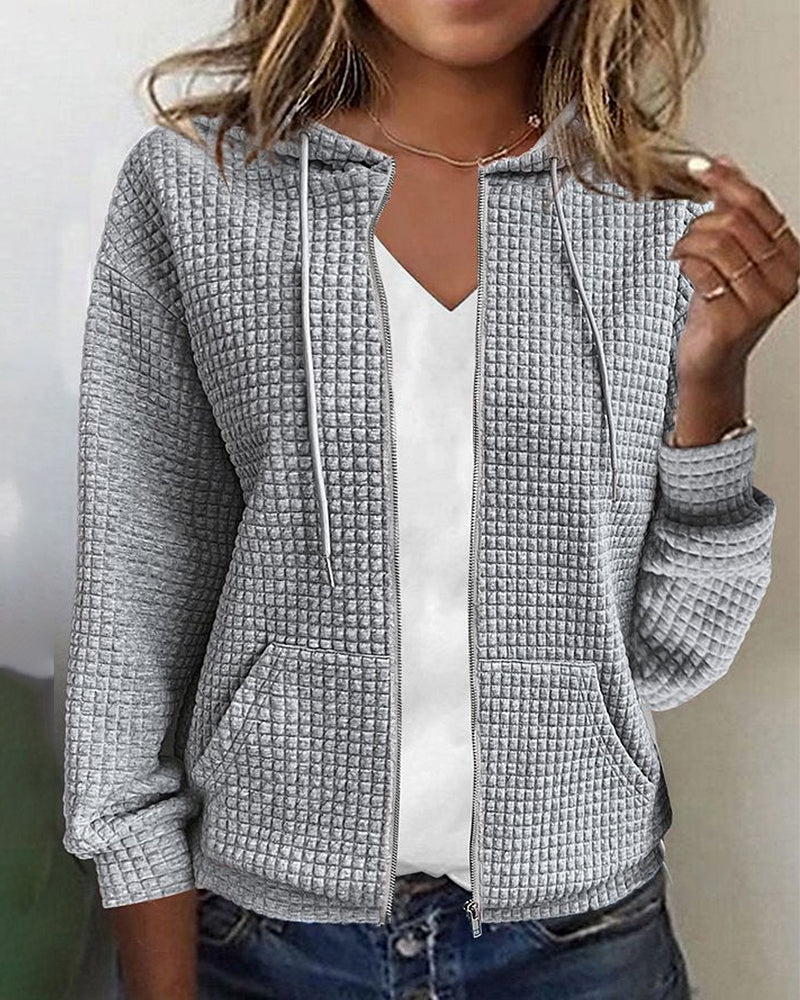 Womens Hooded Zip-Up Cardigan