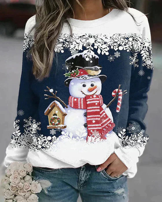 Freda - Vibrant Snowman Sweater Design