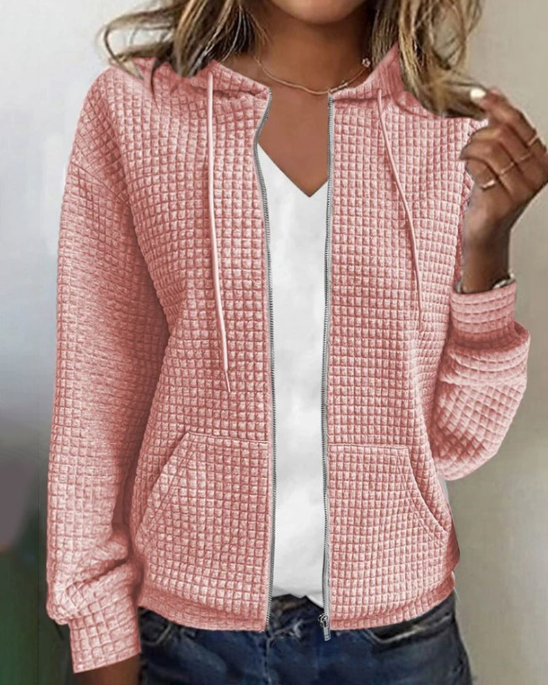 Womens Hooded Zip-Up Cardigan