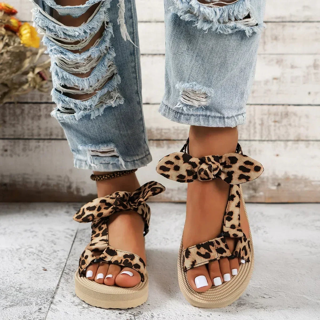 Women's Footwear with Leopard Print Design