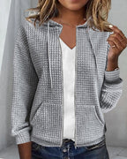 Womens Hooded Zip-Up Cardigan