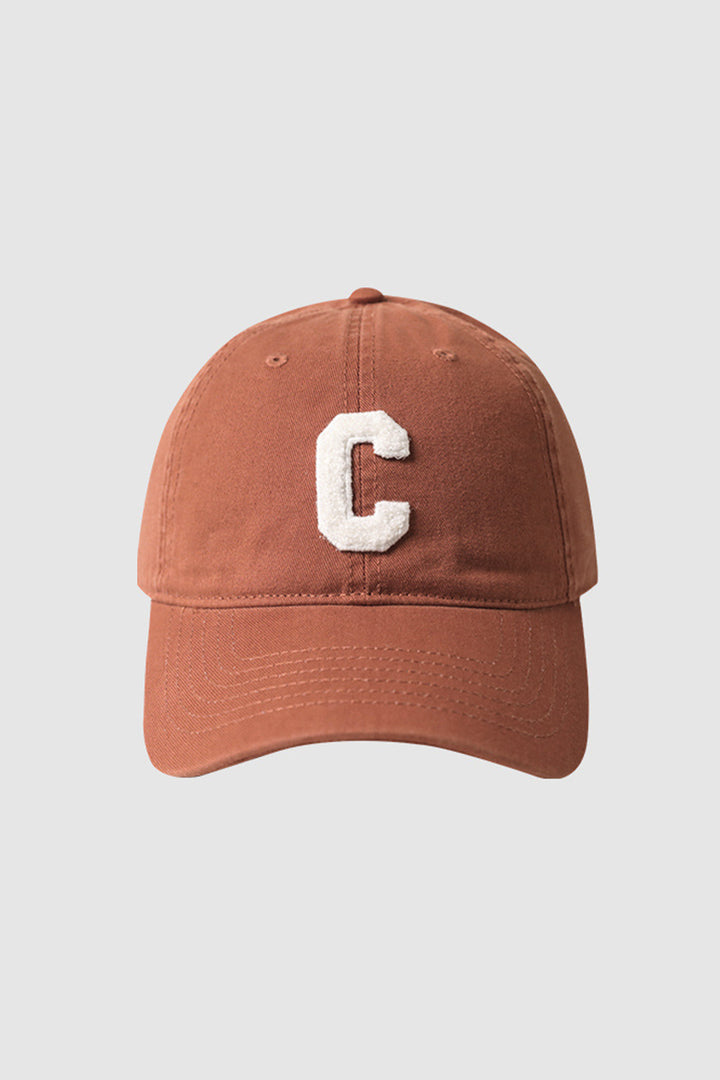 Baseball Cap with Embroidered Letter C