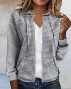Womens Hooded Zip-Up Cardigan
