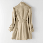 Women's Padded Shoulder One-Button Trench Coat