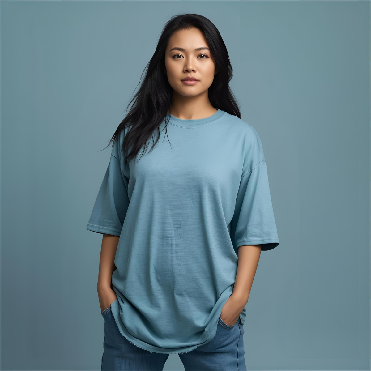 CEIRA | Ocean Blue Loose Fit Tee