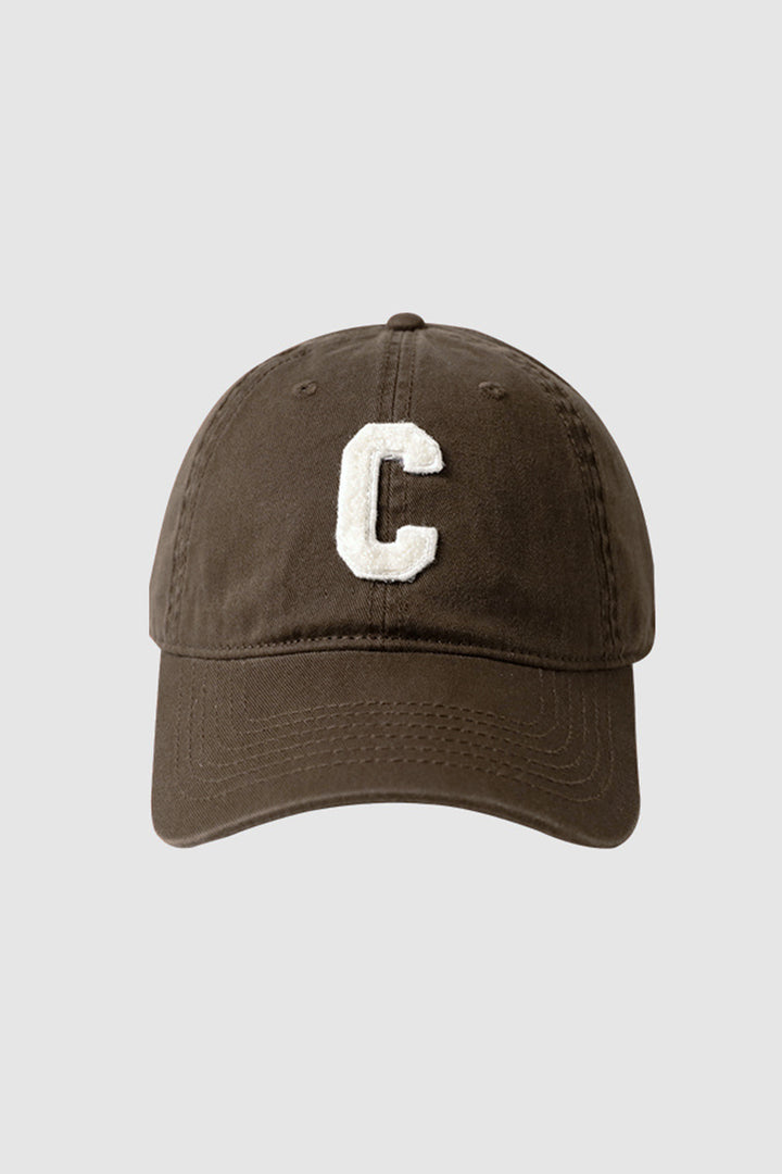 Baseball Cap with Embroidered Letter C