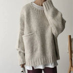 Cozy Oversized Sweater Featuring a Convenient Pocket