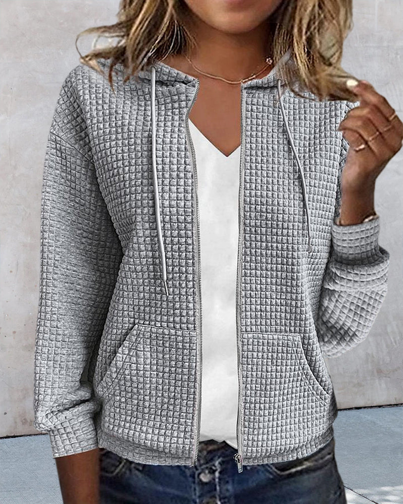 Womens Hooded Zip-Up Cardigan