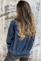 Teal Hooded Jacket with Zipper and Drawstring