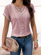 Stylish Lace Tee with Fashionable Details