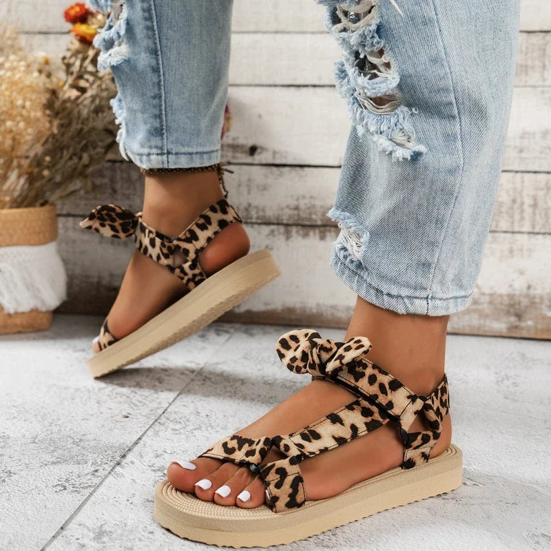 Women's Footwear with Leopard Print Design