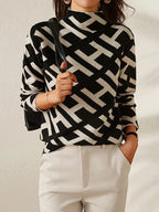 Stylish and Cozy Geometric Knit Sweater