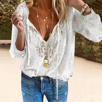 Lace-Embellished Women's Blouse