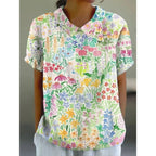 Pastoral Floral Cotton Blouse