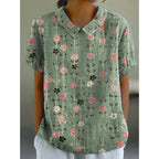 Pastoral Floral Cotton Blouse