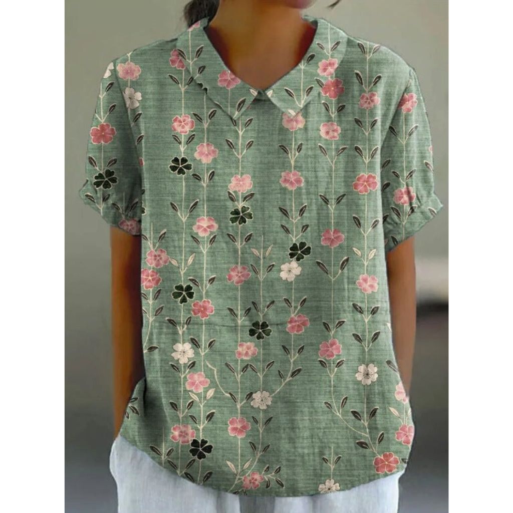 Pastoral Floral Cotton Blouse