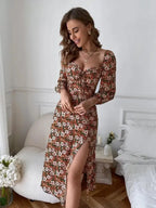 Heart Cutout Floral Dress