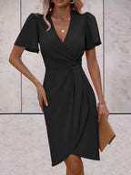 Stylish Short Sleeve Wrap Dress