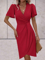 Stylish Short Sleeve Wrap Dress
