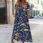Chic Floral Dress with Tummy Control Features