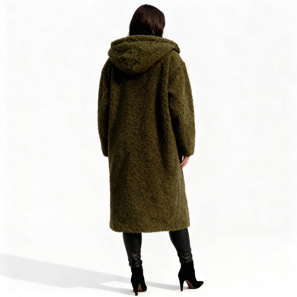 Stylish Women's Long Plush Fleece Coat