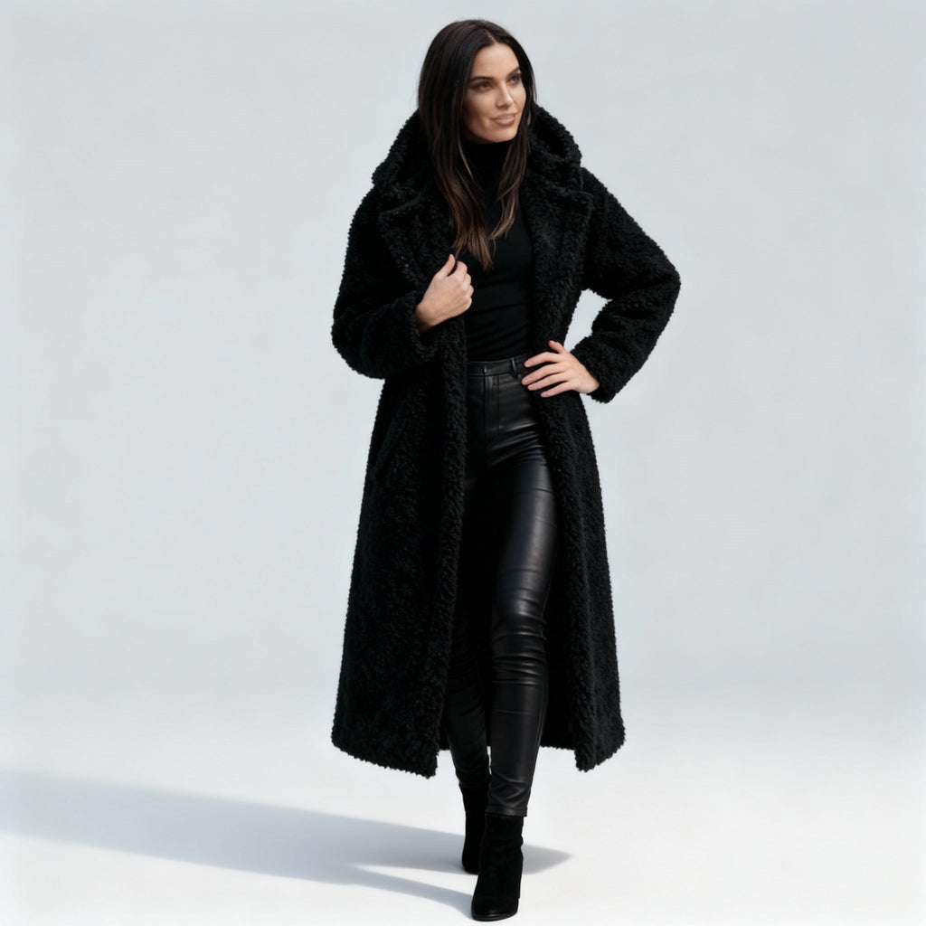 Stylish Women's Long Plush Fleece Coat