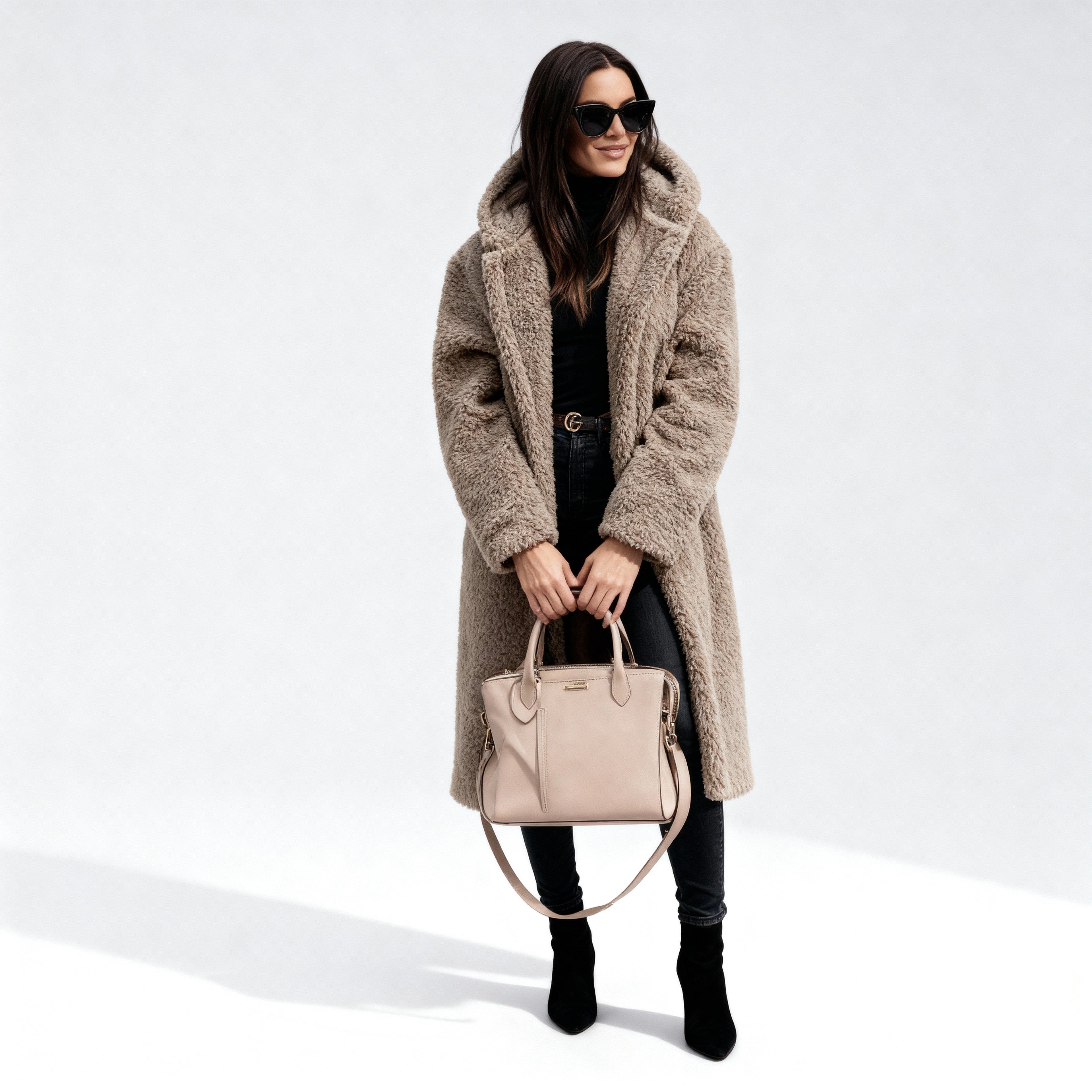 Stylish Women's Long Plush Fleece Coat