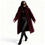 Stylish Women's Long Plush Fleece Coat