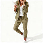 Stylish Women's Blazer and Jogger Set – Coordinated Blazer and Pants Outfit
