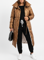 Grace - Stylish Long Puffer Jacket with Stand-Up Collar for Plus Size Women