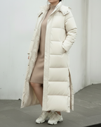 Plus Size Women's Extra Long Quilted Maxi Coat