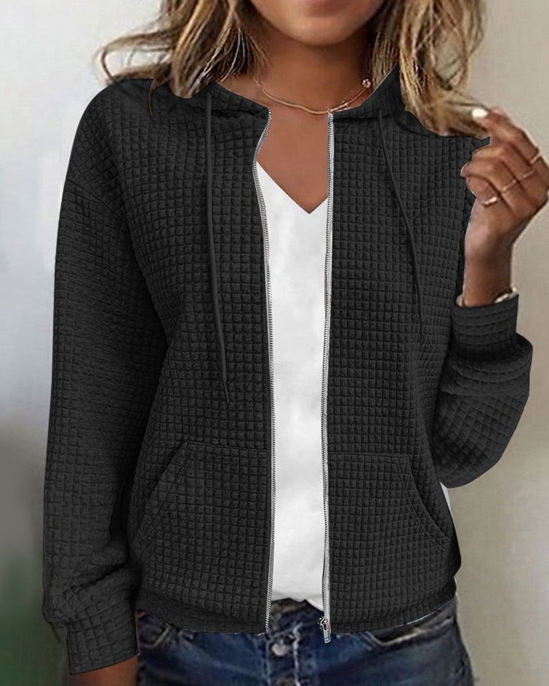 Womens Hooded Zip-Up Cardigan
