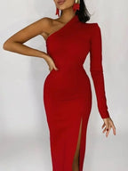 Stylish One-Shoulder Elegant Gown
