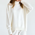 Women's Oversized Turtleneck Pullover Sweater - Basic Knit