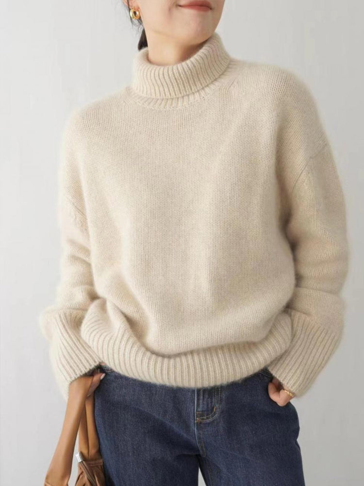 Stylish Women's Turtleneck Knit Sweater