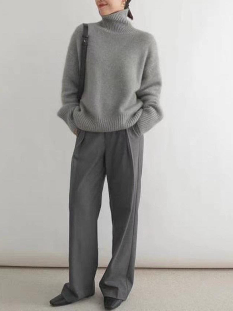 Stylish Women's Turtleneck Knit Sweater