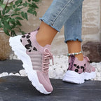 Ventilated Leopard Print Sneakers
