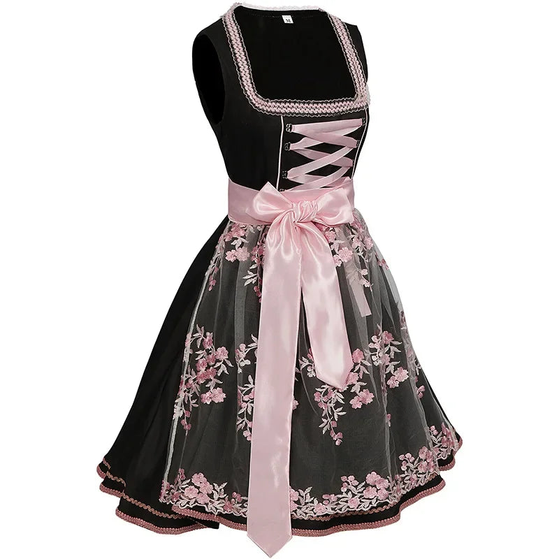 Floral Pattern Dirndl Dress for Oktoberfest Celebrations