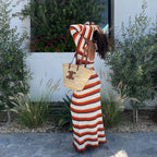 Stylish Striped Knit Maxi Dress